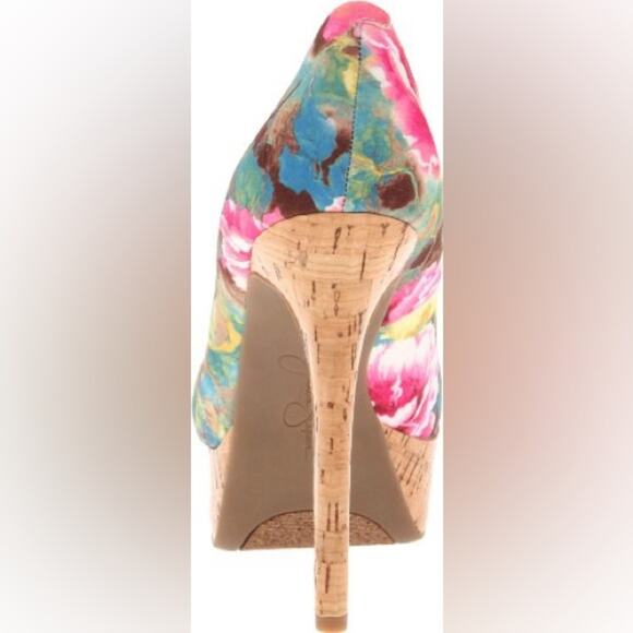 🌺JESSICA SIMPSON🌸 Bright Floral Platform Heels (Size 6.5) - Picture 15 of 16